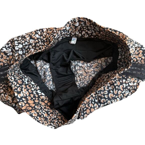 Free People Movement S Run Wild Shorts Animal Print Brown Black Lined Athleisure - Picture 9 of 12